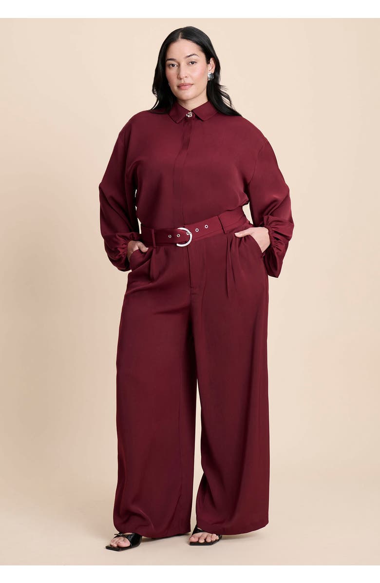 ELOQUII High Low Hem Tunic, Alternate, color, Zinfandel