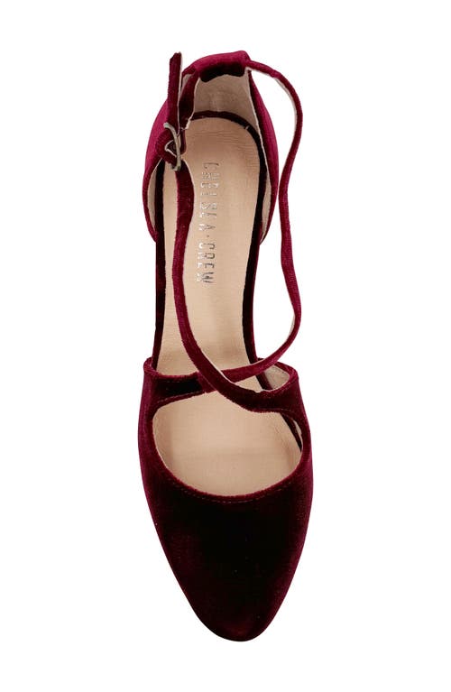 Chelsea Crew Oren Crossover Pump In Burgundy Velvet