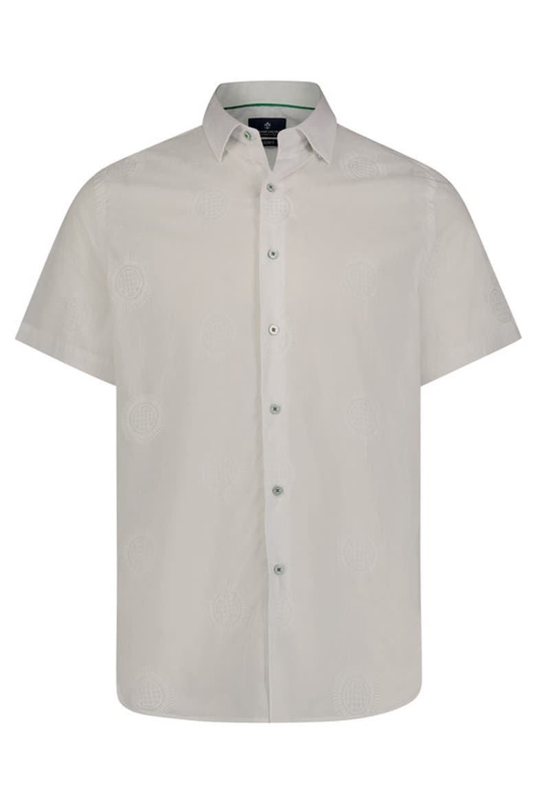 Circle Print Short Sleeve Shirt, Main, color, White
