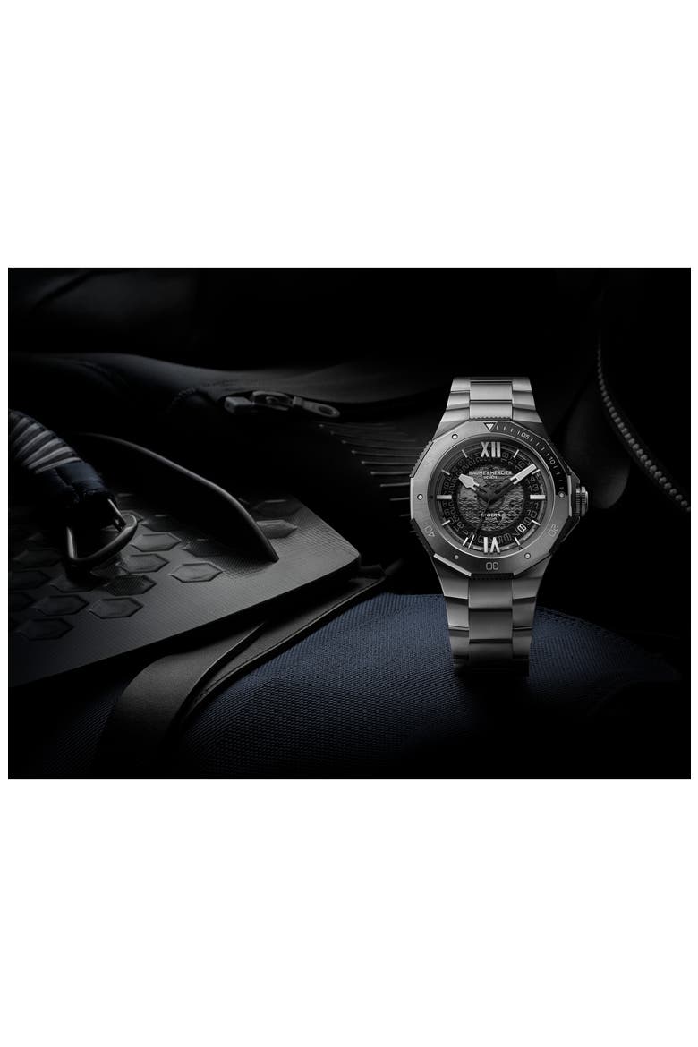 Riviera 10717 Automatic Bracelet Watch, 42mm, Alternate, color, SMOKED GRAY