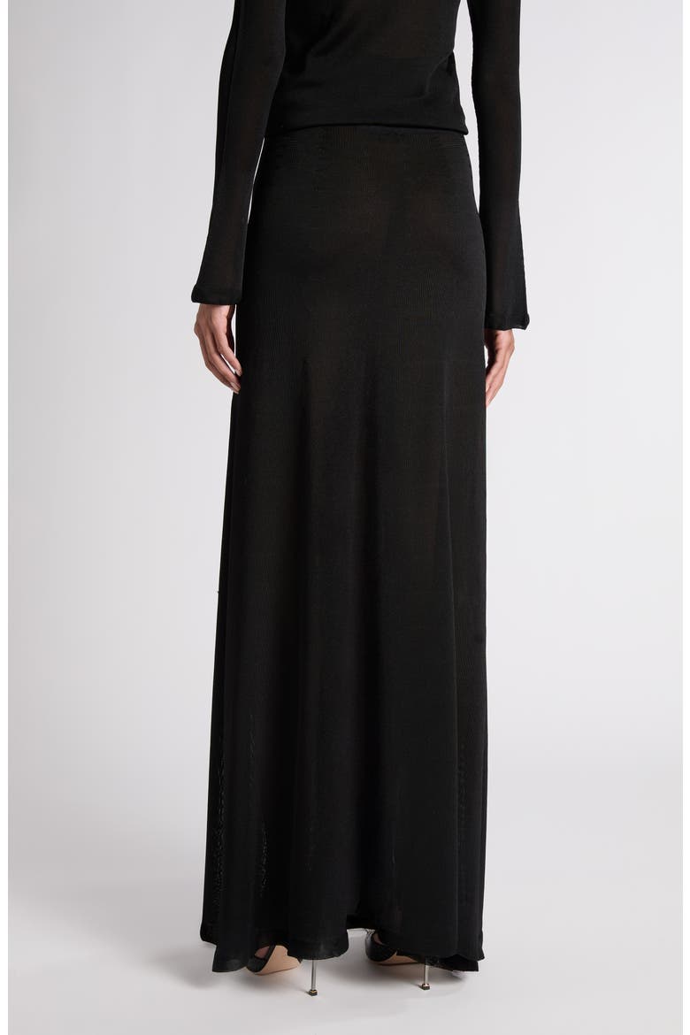 Liquid Viscose Blend A-Line Maxi Skirt, Alternate, color, BLACK