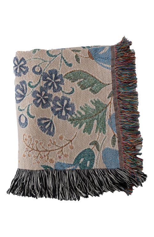 Deny Designs Pimlada Phuapradit Winter Garden Fringe Throw Blanket In Sand