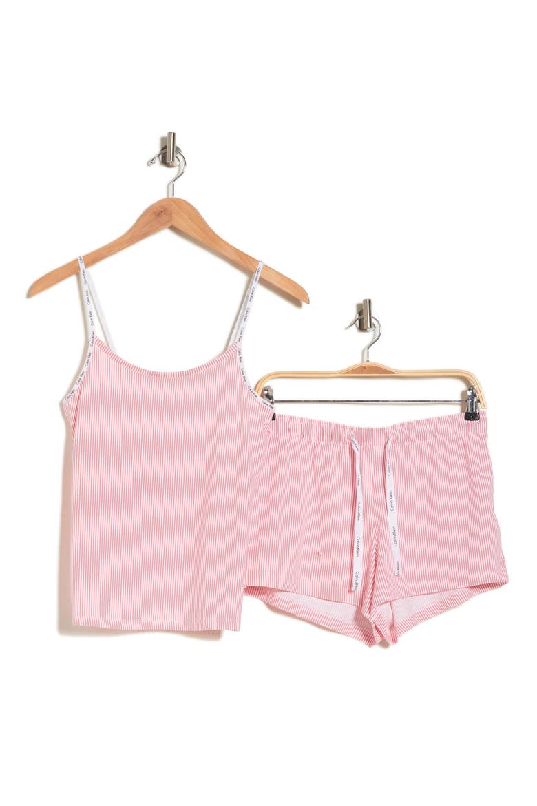 Stretch Cotton Camisole & Shorts Pajamas, Alternate, color, LAN SEERSUCKER