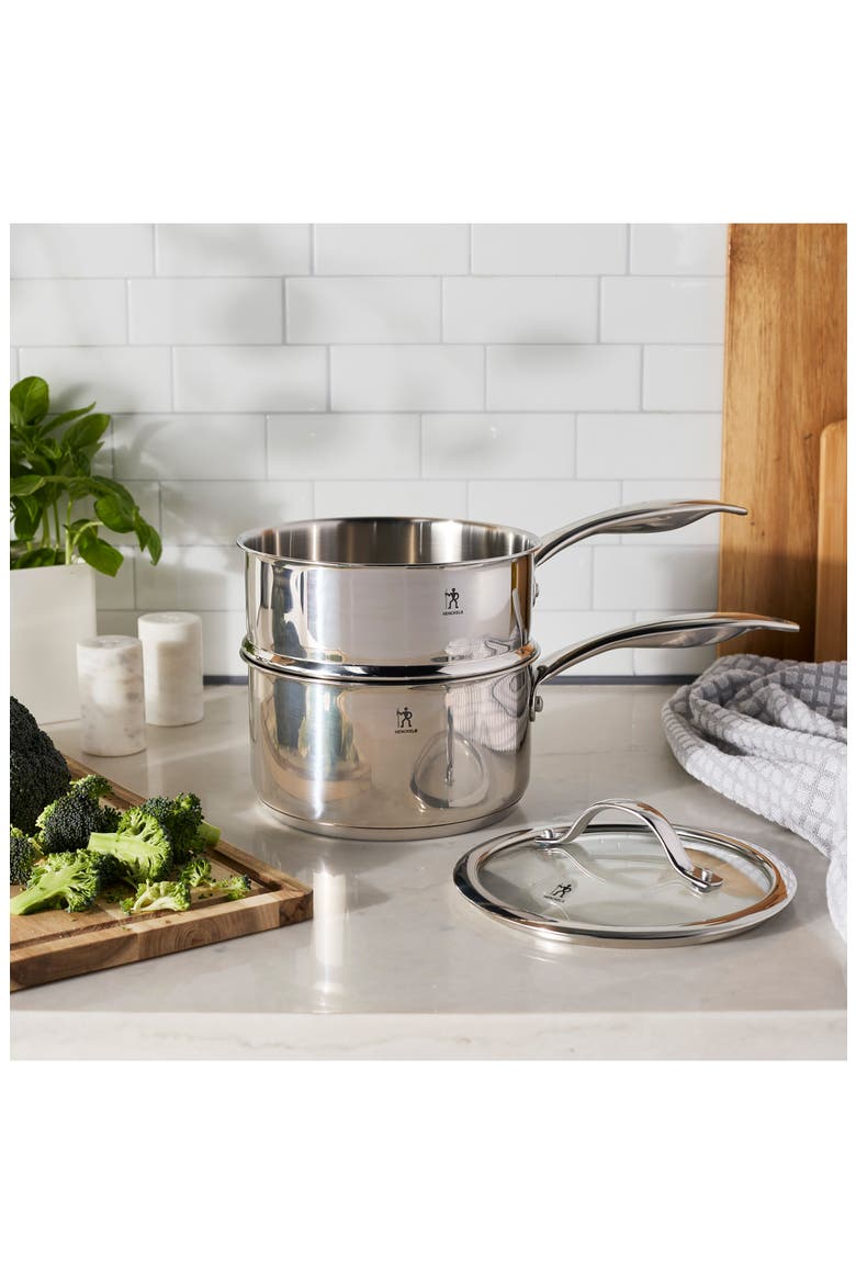Aragon 2.5-Quart Stainless Steel Steamer & Sauce Pan with Lid, Alternate, color, SILVER