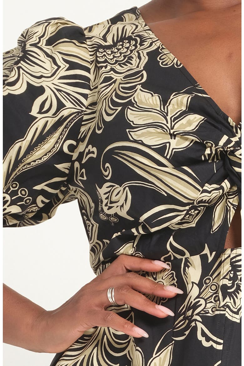 Kelsie Floral Cotton Midi Dress, Alternate, color, MONOFLORA