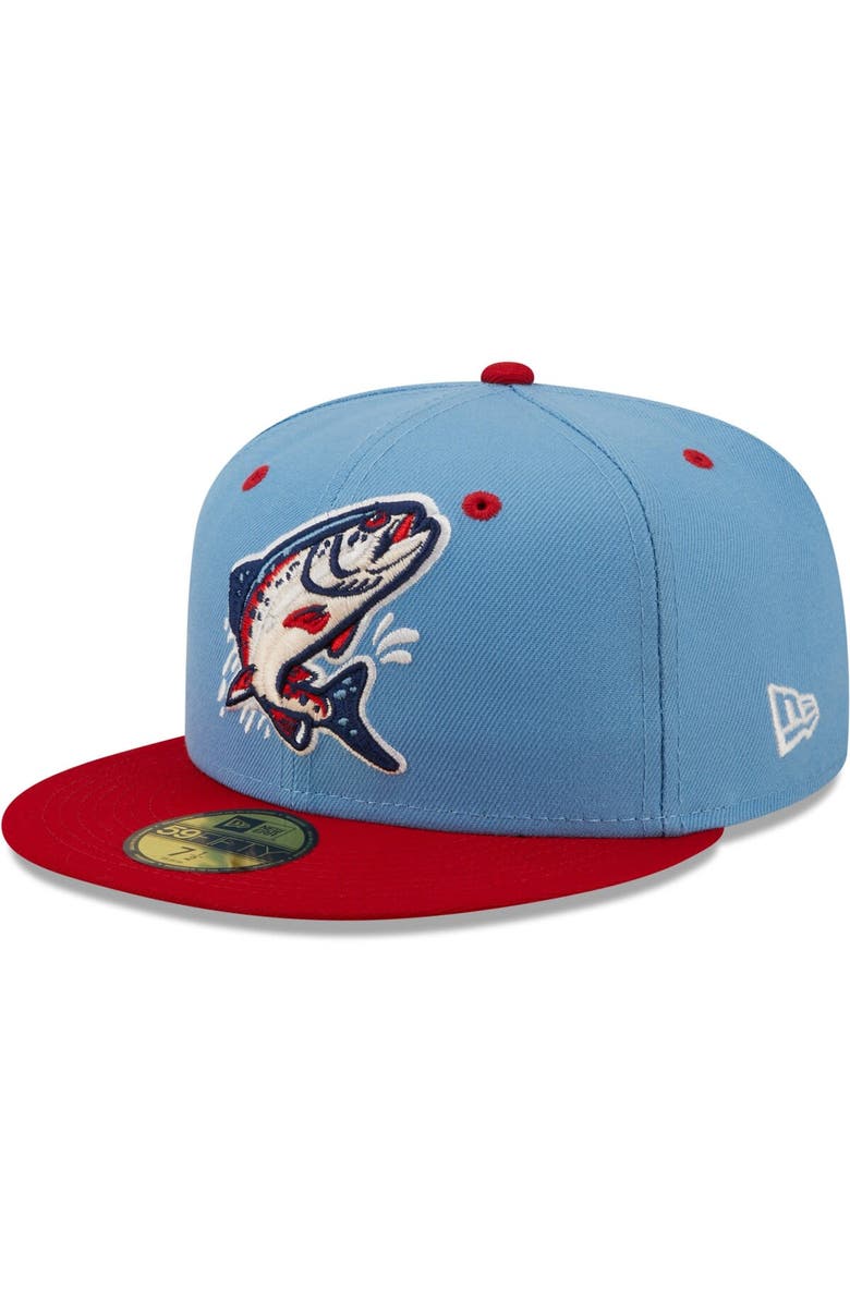 New Era Men's New Era Light Blue Spokane Indians Alternate Authentic Collection 59FIFTY Fitted Hat, Main, color, 