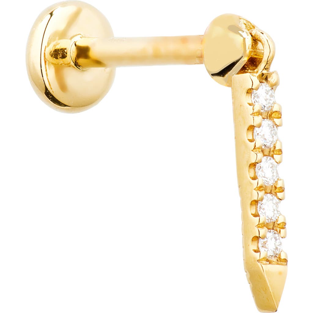 MARIA TASH MARIA TASH DIAMOND ETERNITY SINGLE BAR CHARM STUD EARRING