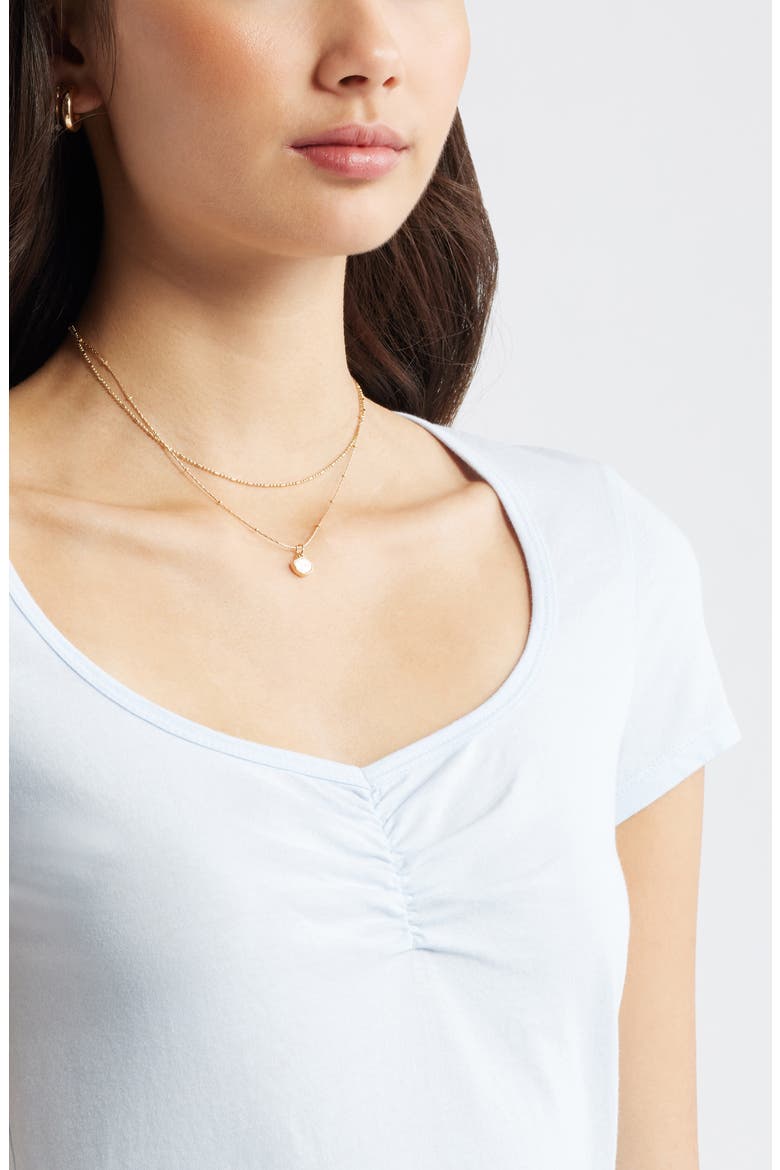 Ruched Front Cotton T-Shirt, Alternate, color, BLUE BIRD