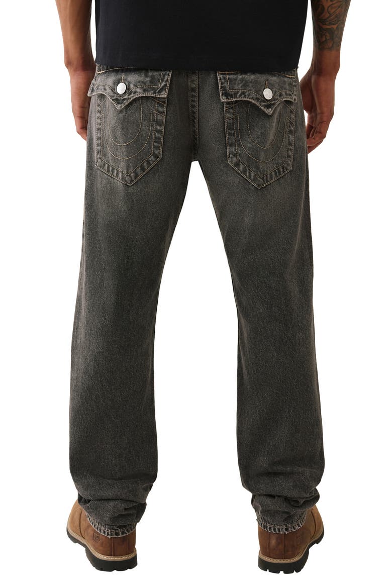 Ricky Logo Appliqué Straight Jeans, Alternate, color, COMPASS TRAIL BLACK WASH