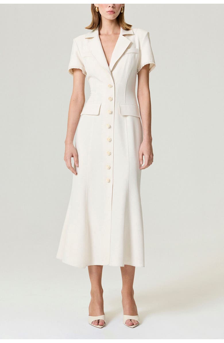 Nocturne Floral Button Detailed Maxi Dress, Main, color, Ivory