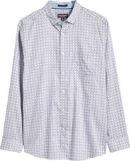 Johnston & Murphy Tile Print Button-Up Shirt