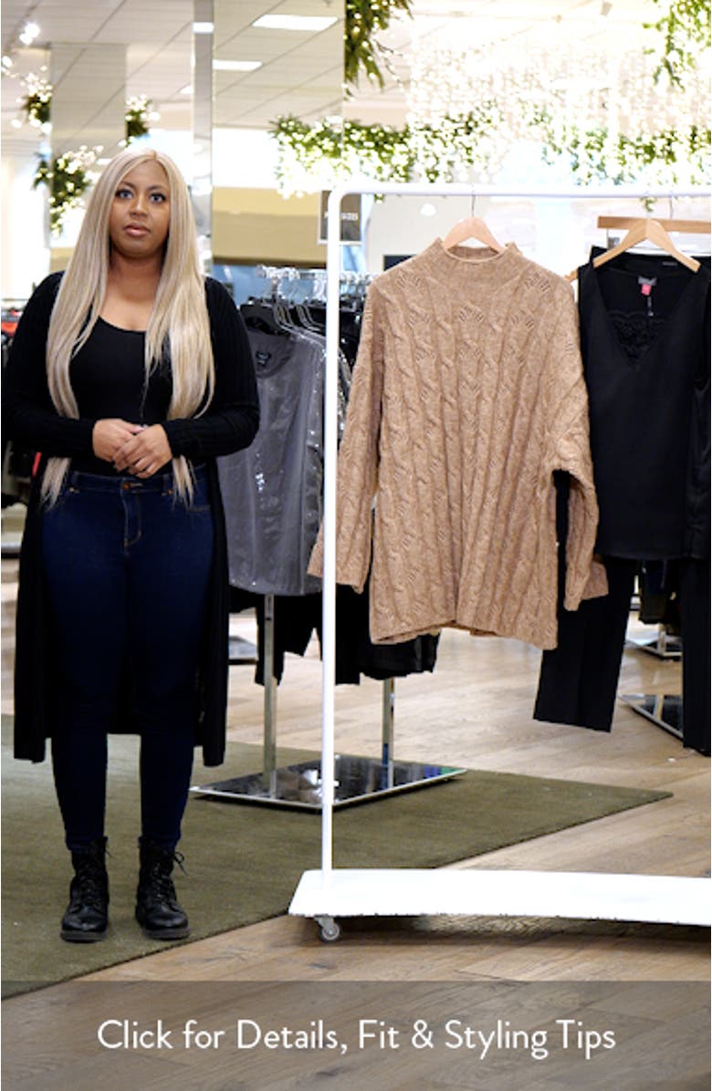 Iris Mock Neck Cable Knit Sweater, sales video thumbnail