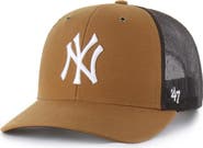 CARHARTT X 47 Men's Carhartt x '47  Brown New York Yankees Trucker Adjustable Hat