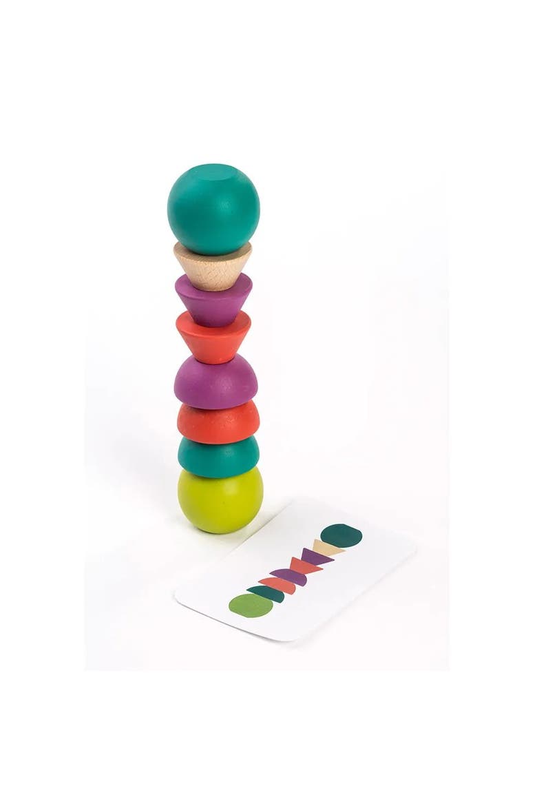 Wooden Towering Beads, Alternate, color, Yellow Multi