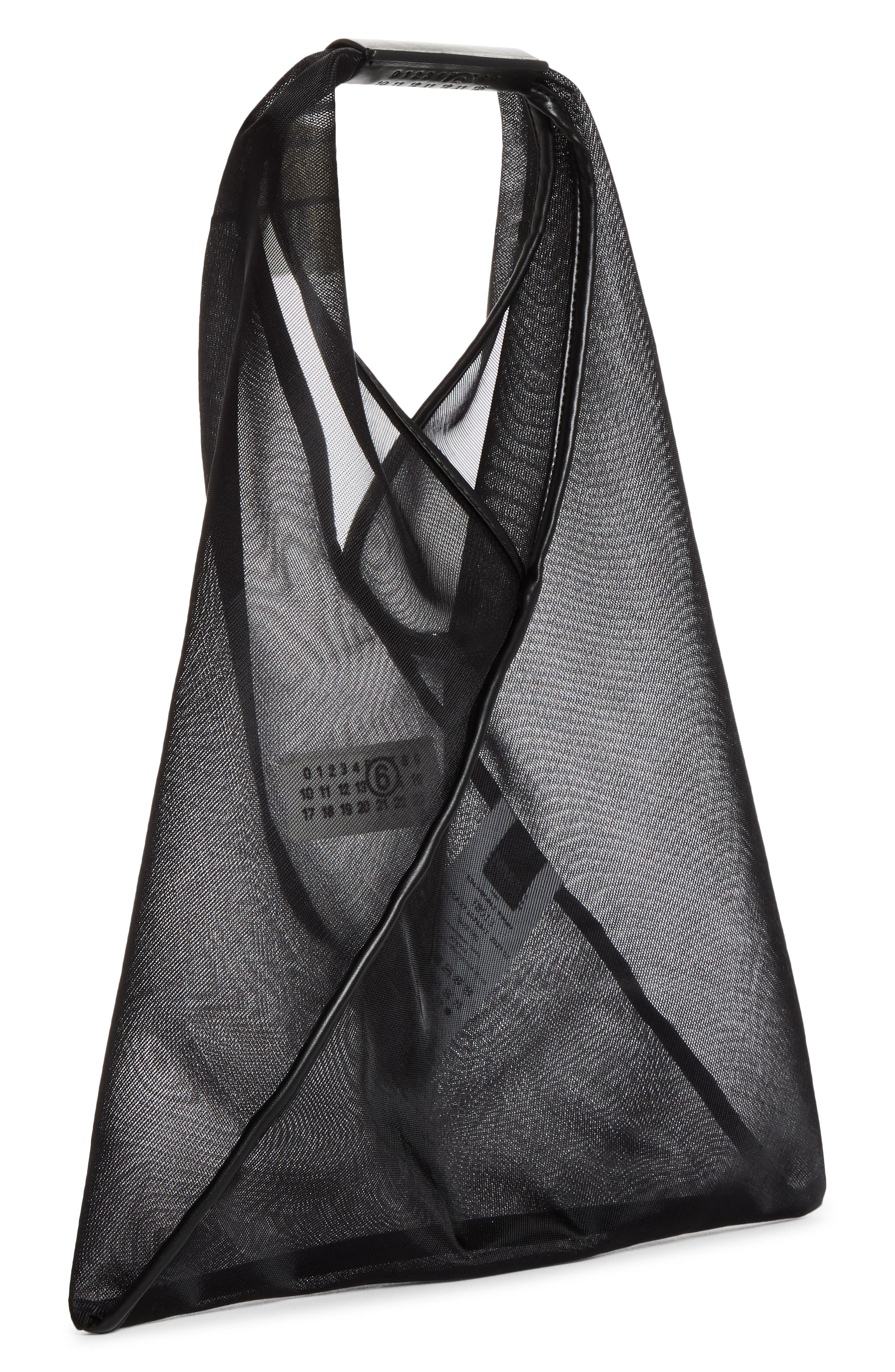 Small Japanese Mesh Handbag, Alternate, color, BLACK
