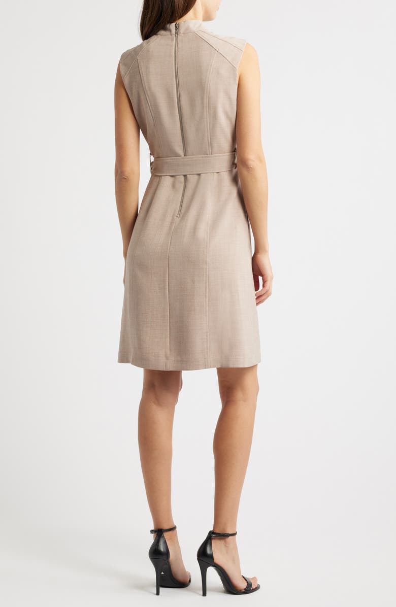 Tahari Seamed Tie Waist A-Line Dress, Alternate, color, 
