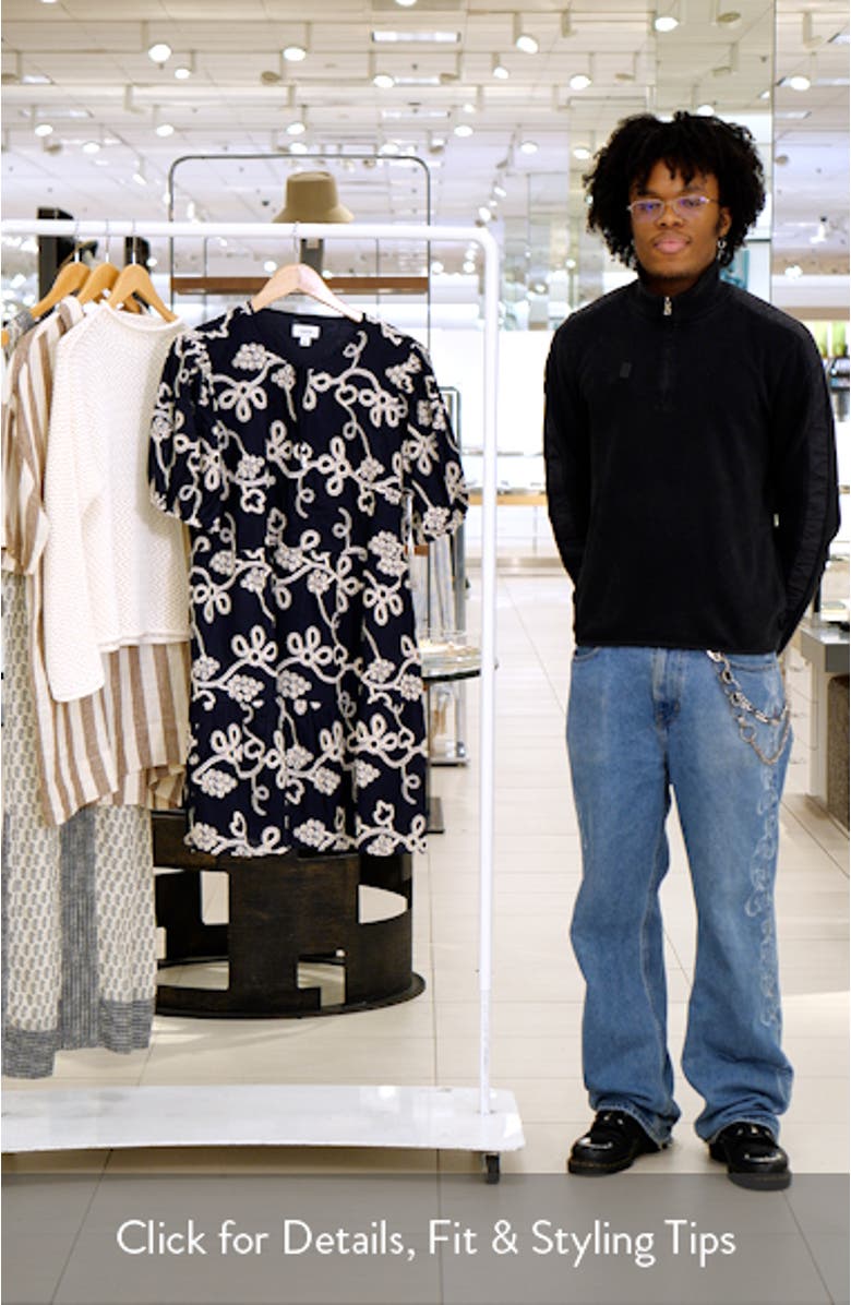 Embroidered Tiered Cotton Babydoll Dress, sales video thumbnail