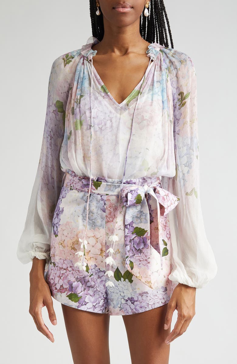 Zimmermann Floral Print Billow Top, Main, color, 