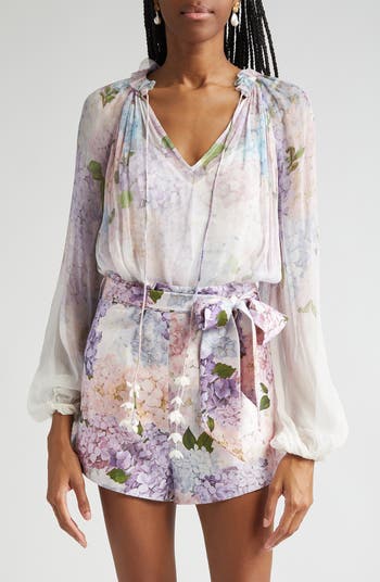 Floral Print Billow Top
