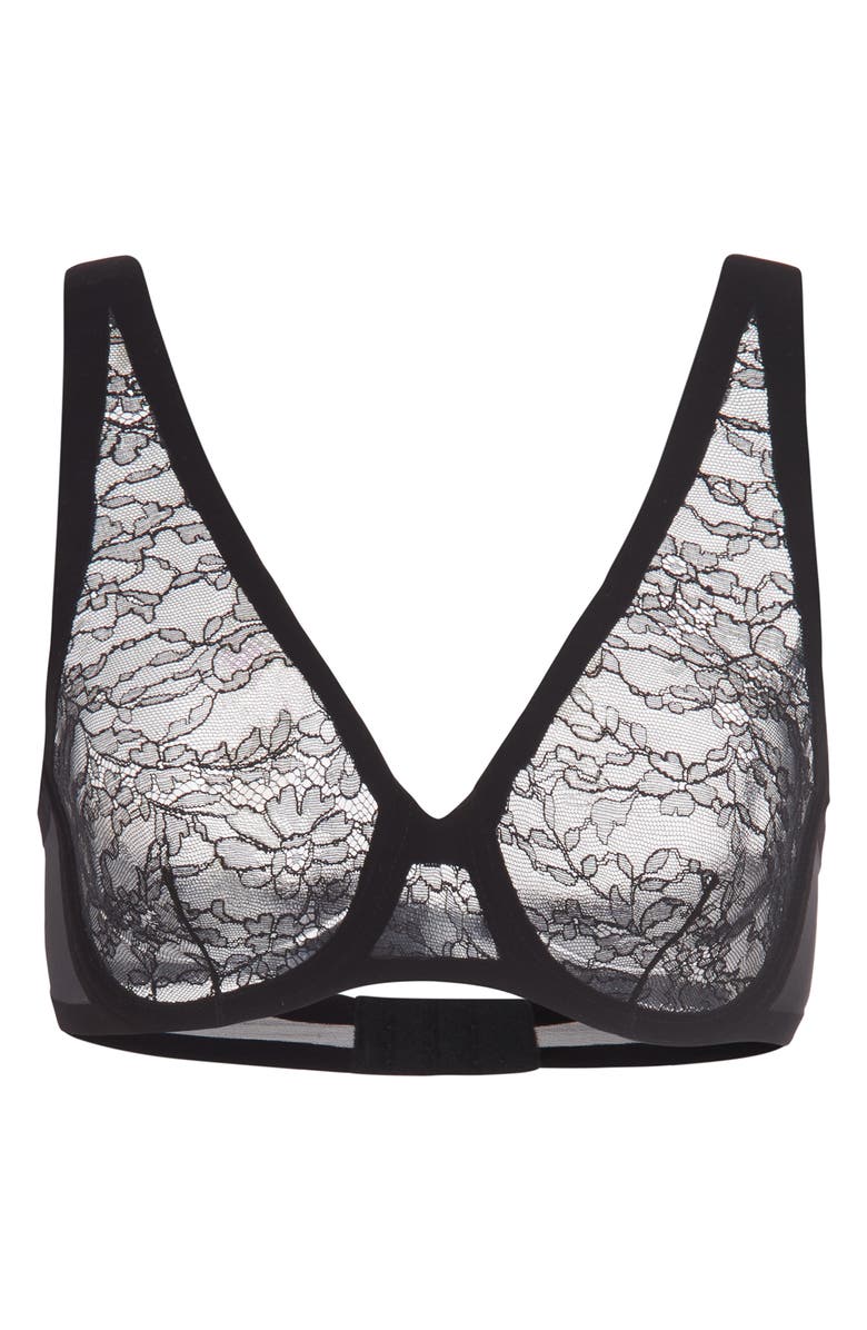 Wolford Unlindes Underwire Plunge Bra, Alternate, color, 