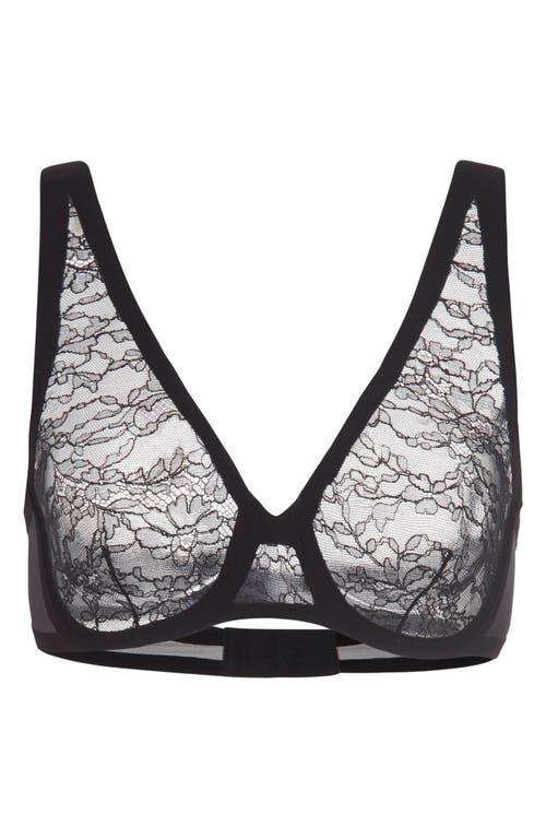 Wolford Unlindes Underwire Plunge Bra In Black