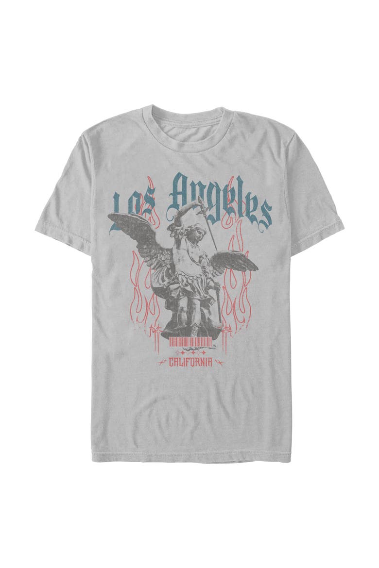 Men's Lost Gods Angel and Flames  Graphic T-Shirt, Main, color, Ice Grey