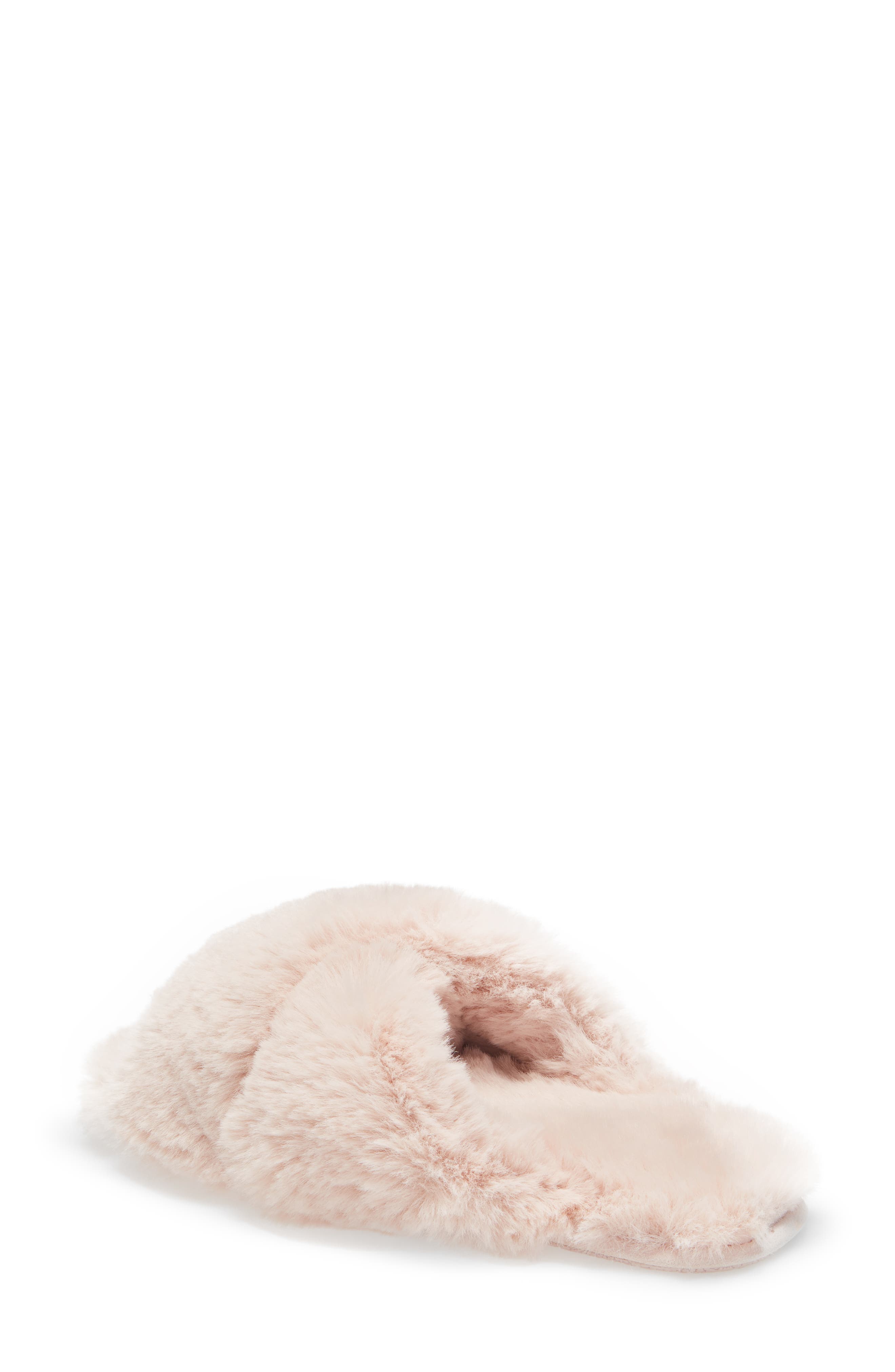 Papinelle Faux Shearling Crossover Slide Slipper, Alternate, color, 