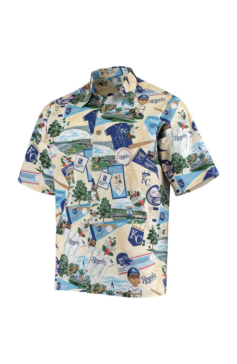Reyn Spooner Men's White Kansas City Royals Scenic Button-Up Shirt, Alternate, color, White