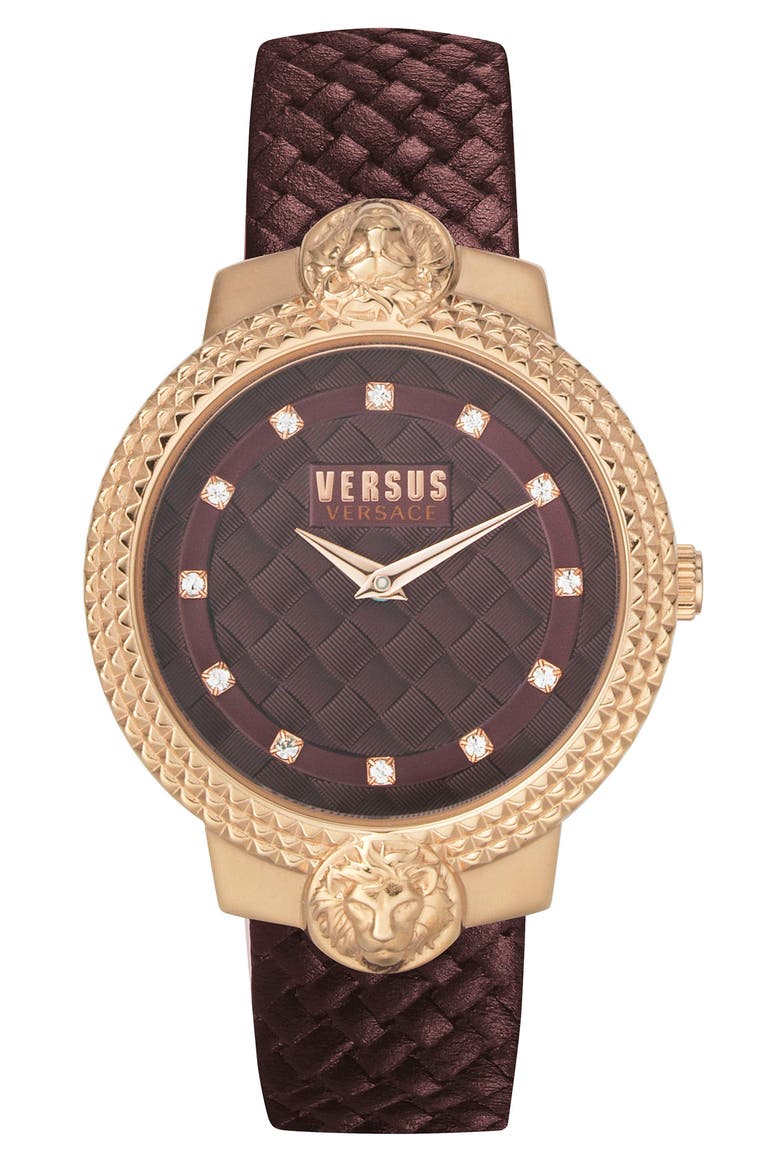 Women's Leather Strap Watch, 38mm, Main, color, ROSEGOLD