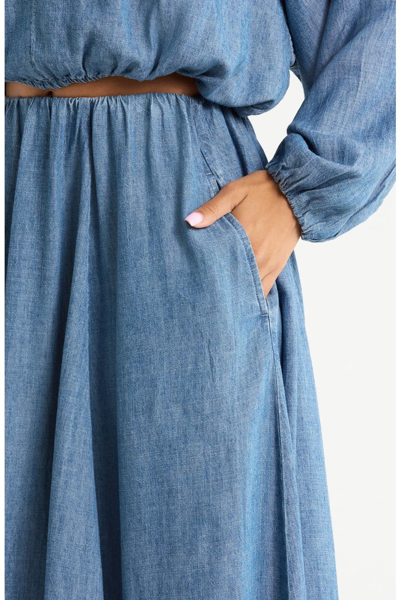 Tried & True Chambray Maxi Skirt, Alternate, color, RIVER MIST WASH