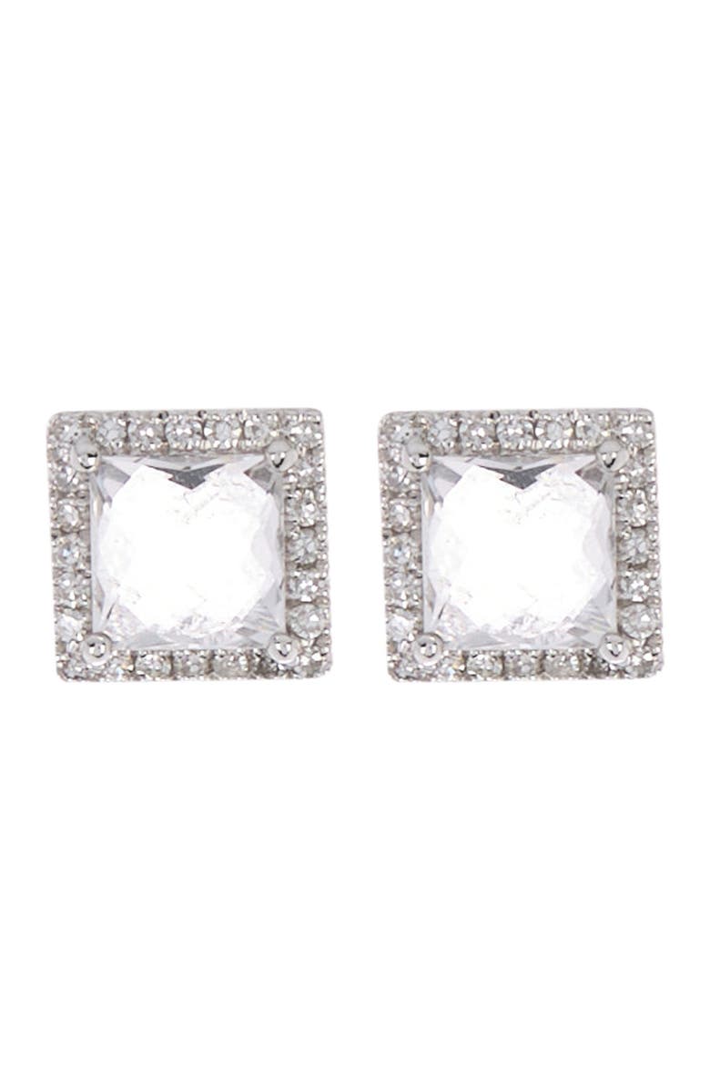 Meira T 14K White Gold White Topaz Earrings, Main, color,
