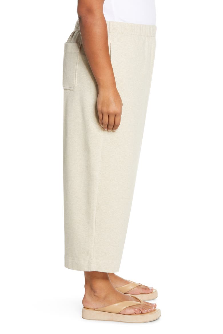 Crop Pull-On Cotton Blend Pants, Alternate, color, H WHITE SAND