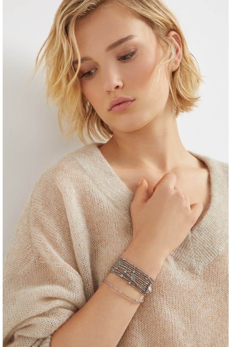 Vetro and Sterling Silver bracelet, Alternate, color, Brown