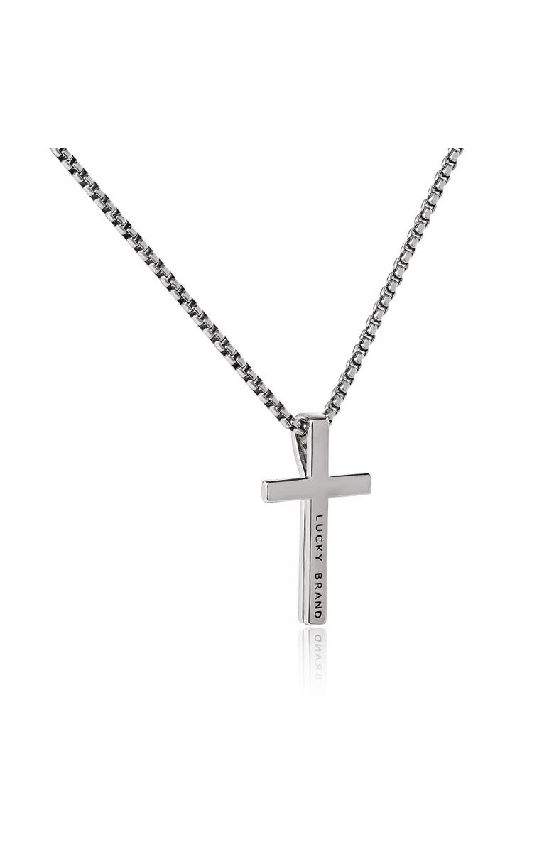 Lucky Brand Cross Pendant Necklace - 22'', Alternate, color, Silver