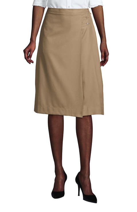 School Uniform  Solid A-line Skirt Below the Knee