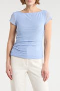 WAYF Ruched Cap Sleeve Top