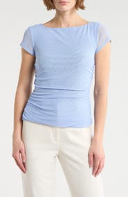 WAYF Ruched Cap Sleeve Top
