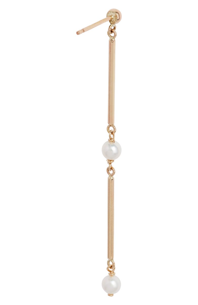 Poppy Finch Cultured Pearl Linear Drop Earrings, Alternate, color, 