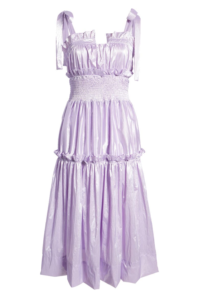 Smocked Tie Strap Dress, Alternate, color, LILAC