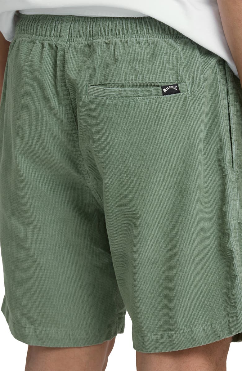 Billabong Larry Layback Cotton Corduroy Shorts, Alternate, color, Moss