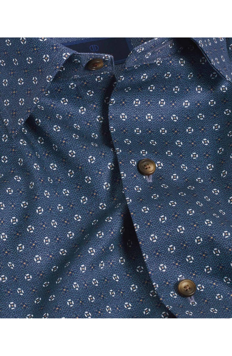 David Donahue Geometric Print Sport Shirt, Alternate, color, 