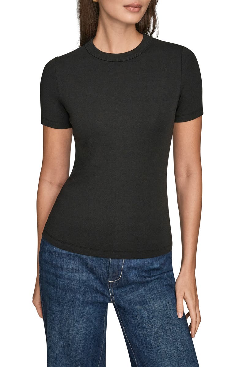 Donna Karan New York Crewneck Top, Main, color, Black