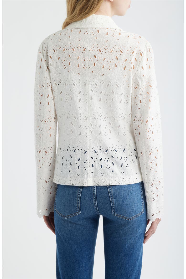The Paisley Cotton Eyelet Blazer, Alternate, color, WHITE