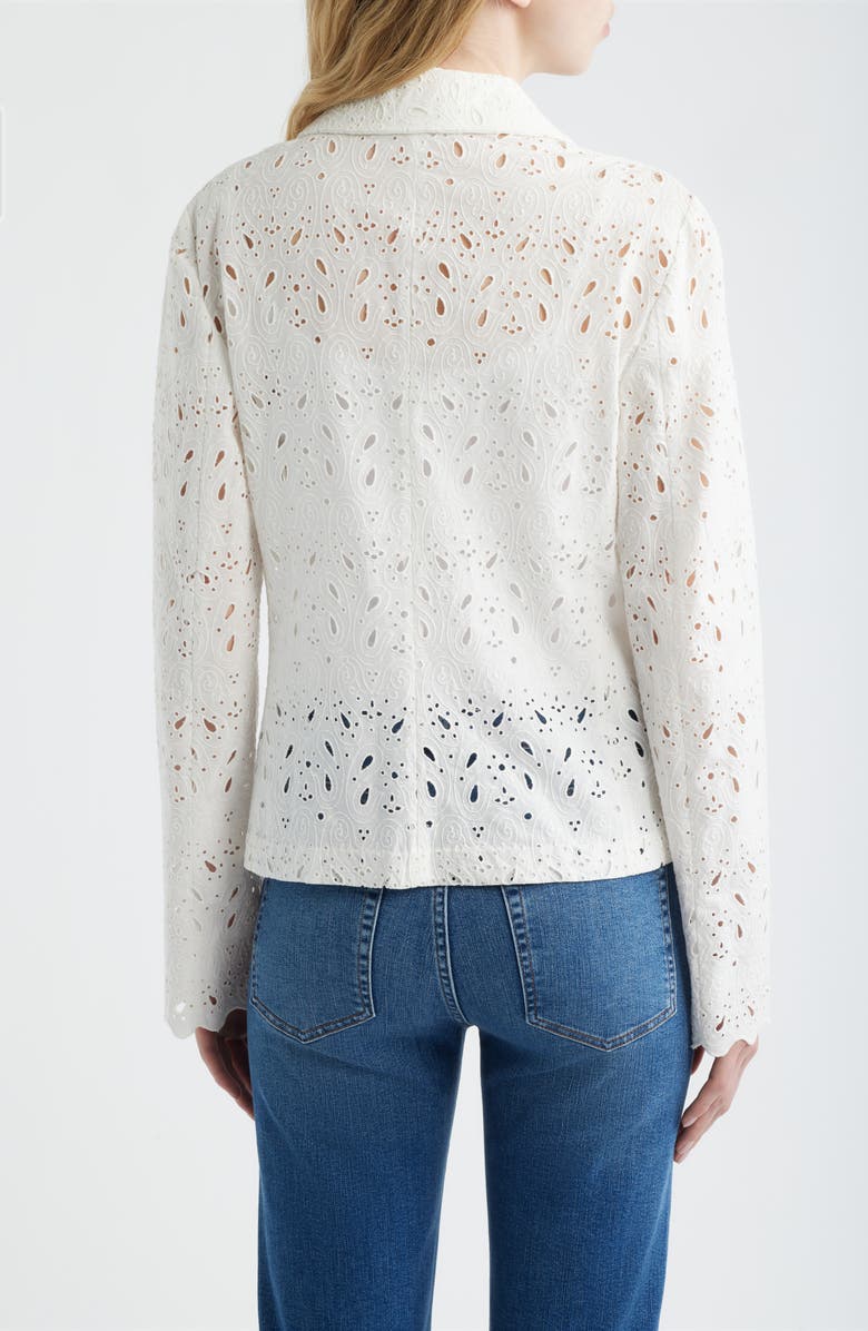 FRAME The Paisley Cotton Eyelet Blazer, Alternate, color, White