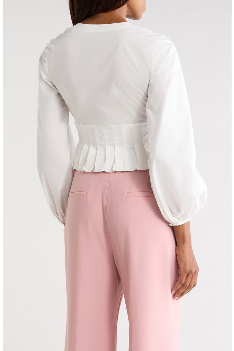 Yara Long Sleeve Peplum Top, Alternate, color, MILK