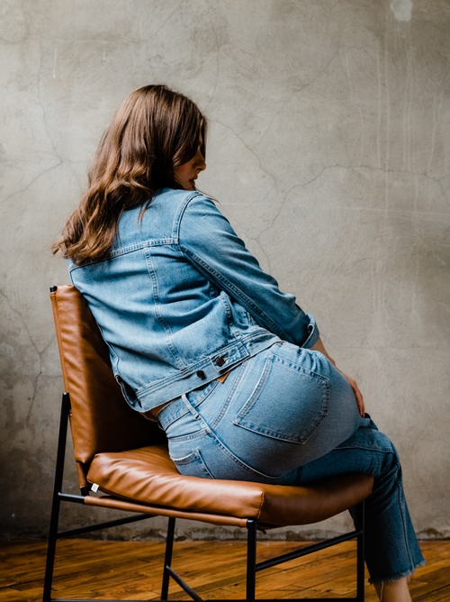 Able The Bailey Jacket In Light Blue Wash