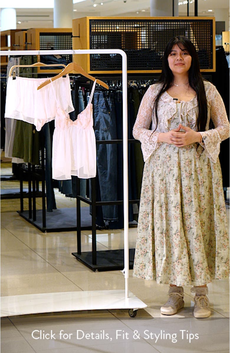 Emmy Lace Trim Chiffon Short Pajamas, sales video thumbnail