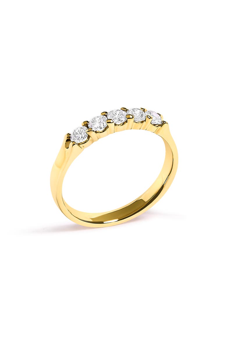 14K Gold 1/2 Ctw Diamond 5 Stone Band Ring, Alternate, color, Yellow Gold
