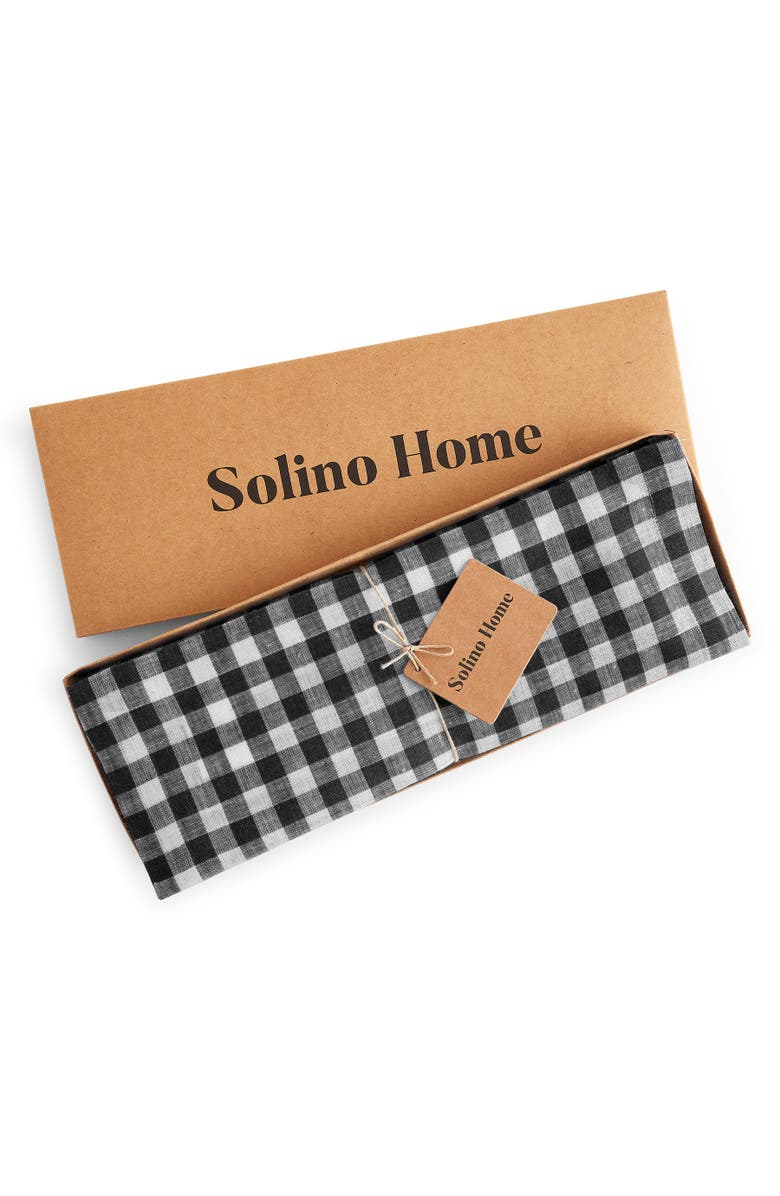 Solino Home Linen Placemats - Gingham Check, 14" x 19", Alternate, color, Black