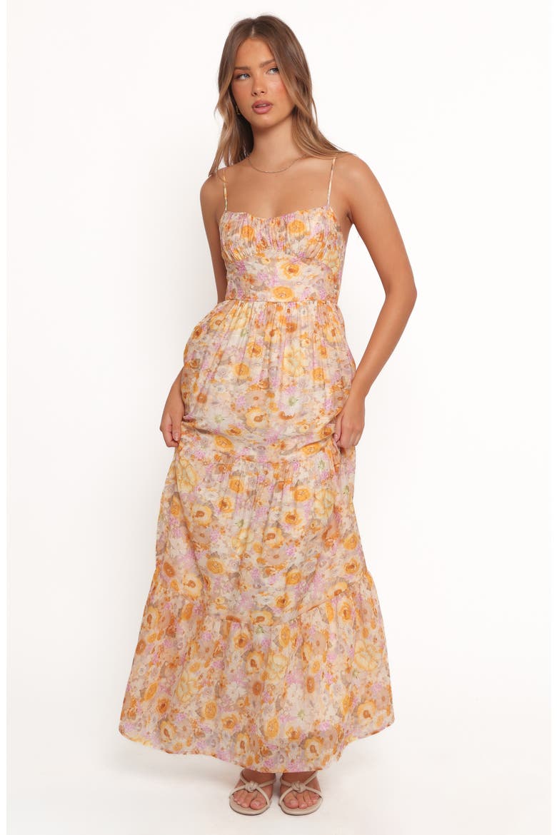Marco Floral Tiered Cotton Blend Maxi Dress, Alternate, color, FLORAL